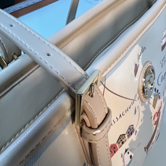 Spartina 449 Map Print Tote Cape Cod Long Island Coastal Nautical Purse - Picture 16 of 16